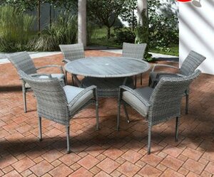 Sicily 6 Seat Round Dining Set - image 1